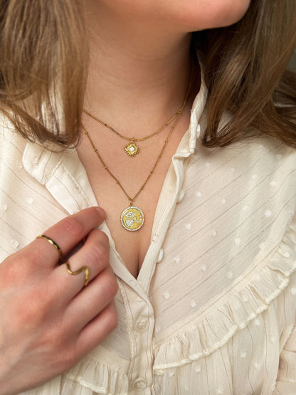 Ketting met klavertje vier bedel