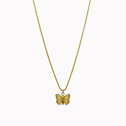 Minimalistische ketting met vlinder bedel goud