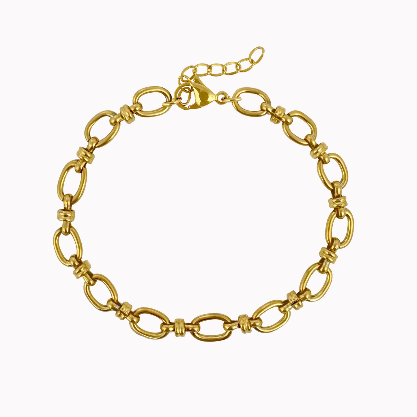 Gouden schakelarmband met ovale schakels