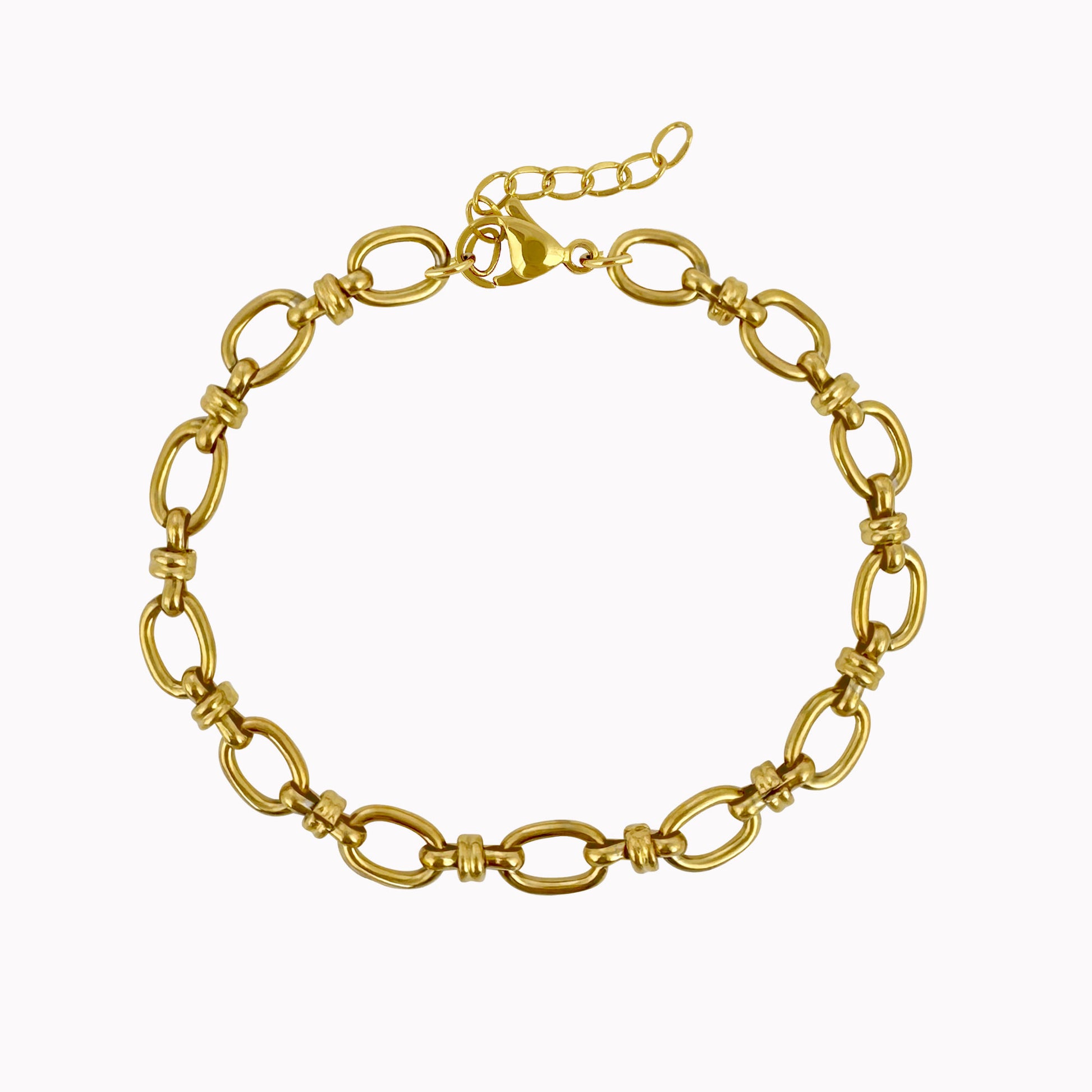 Gouden schakelarmband met ovale schakels