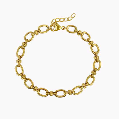 Gouden schakelarmband met ovale schakels