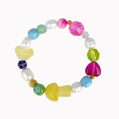 Elastische armband met kleurrijke kralen