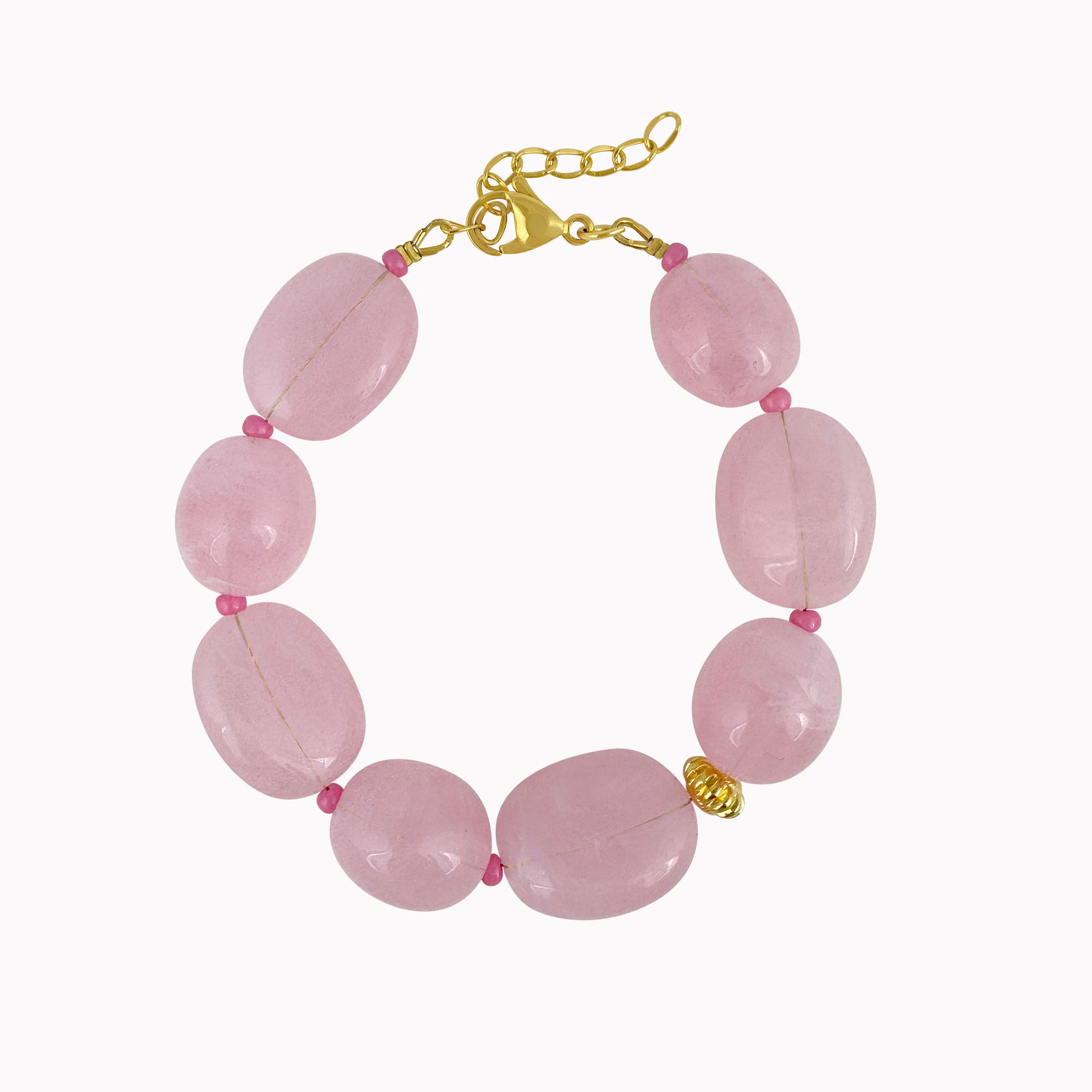 Lichtroze statement kralenarmband