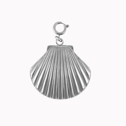Zilveren schelp bedel