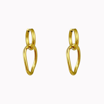 Gouden oorringen met ovale hanger