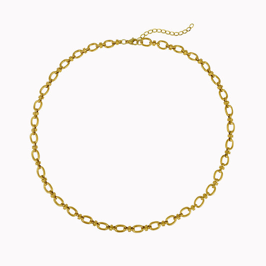 Gouden schakelketting met ovale schakels