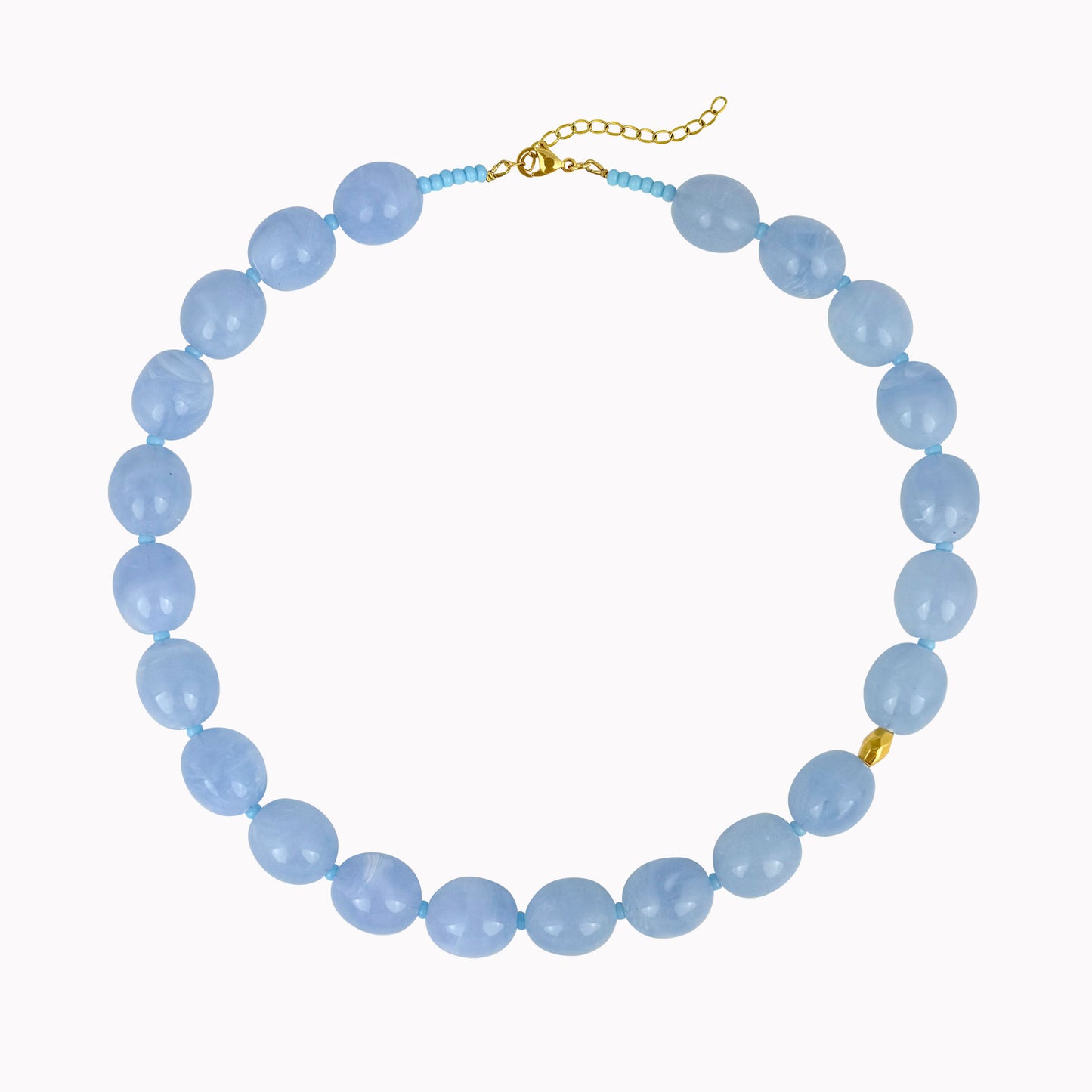 Lichtblauwe statement kralenketting