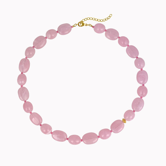 Lichtroze statement kralenketting