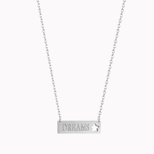 Zilveren ketting met bedel dreams
