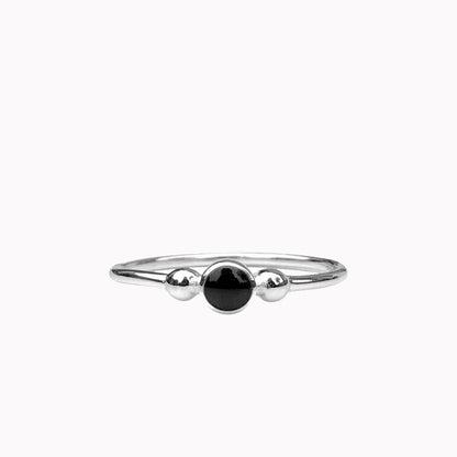 Ring Zwart Steentje