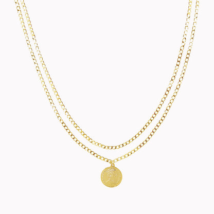Dubbele ketting met munt