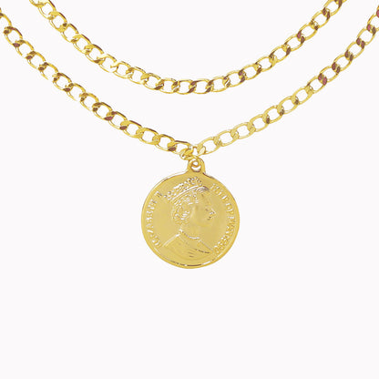 Dubbele ketting met munt