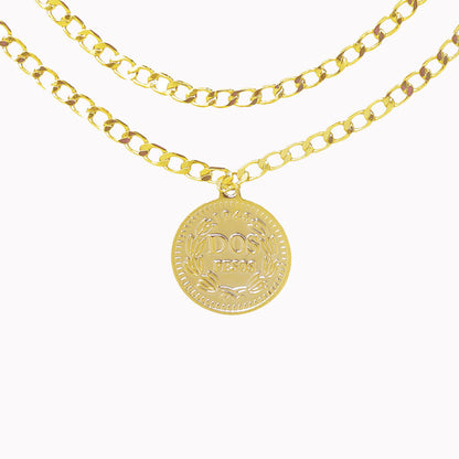 Dubbele ketting met munt