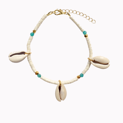 Ibiza enkelbandje met schelpen