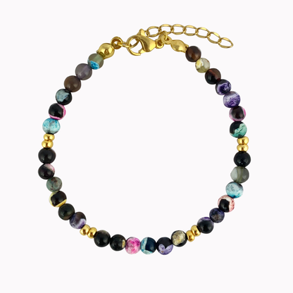 Armband met gevlekte agaat kralen