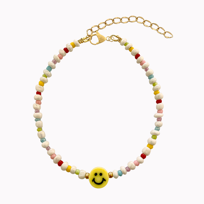 Zomers enkelbandje met smiley