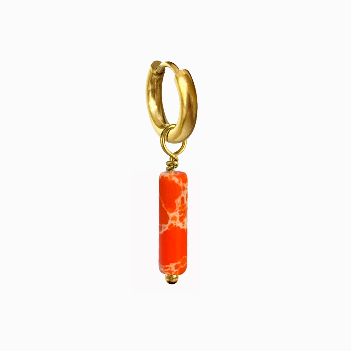 Oorbel Tube Coral Goud