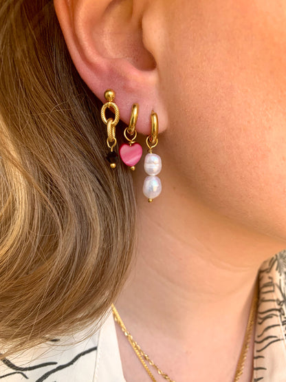 Oorbellen Purple Heart Zilver