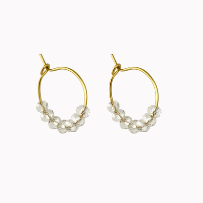 Dazzling Facet Hoops Goud