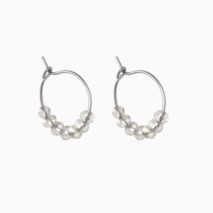Dazzling Facet Hoops Zilver
