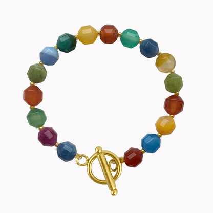 Statement armband met multikleur kralen