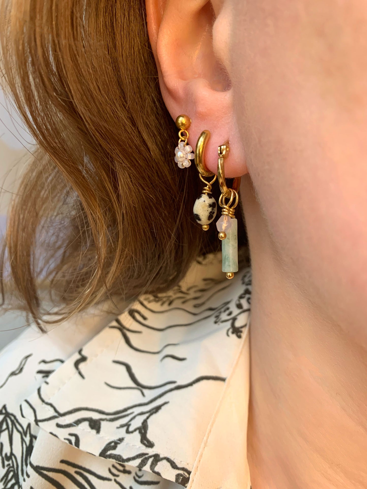 Dalmatian Earrings Gold