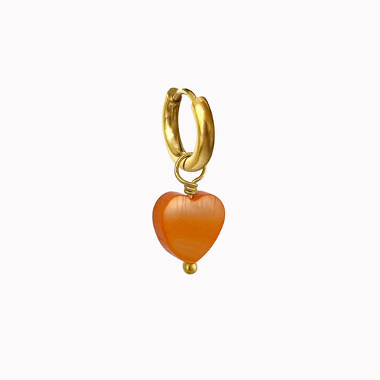 Hoop Orange Heart Goud