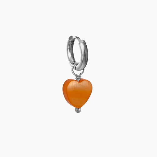 Hoop Orange Heart Zilver