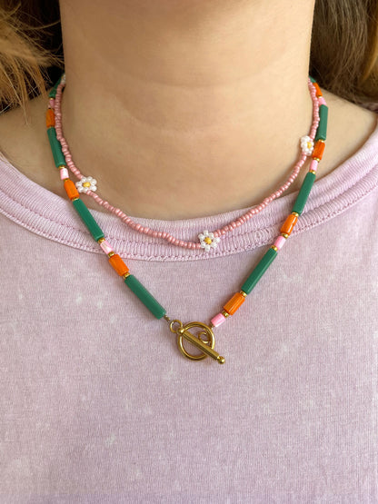 Zomerse statement ketting met slotje