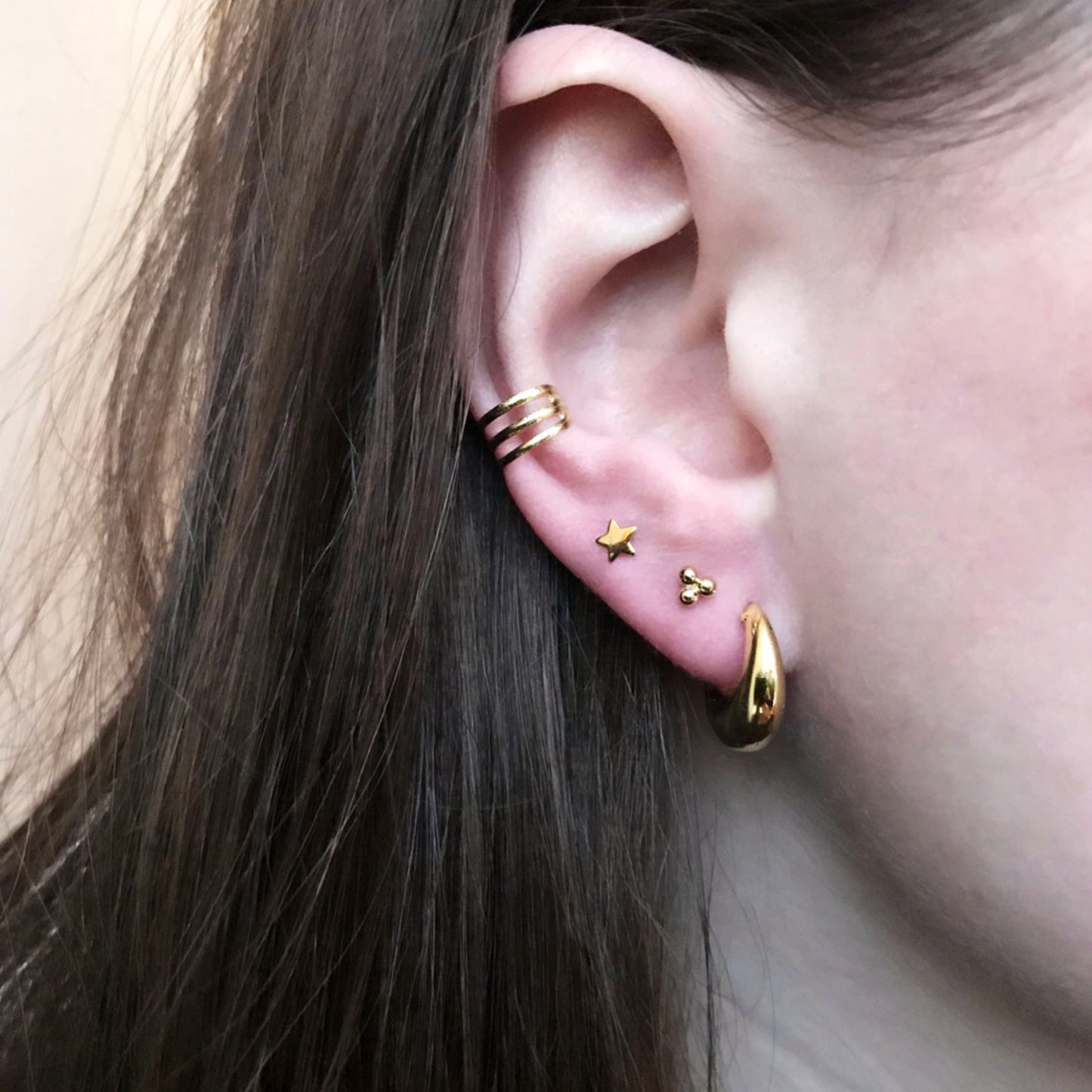 Studs Drie Bolletjes Zilver
