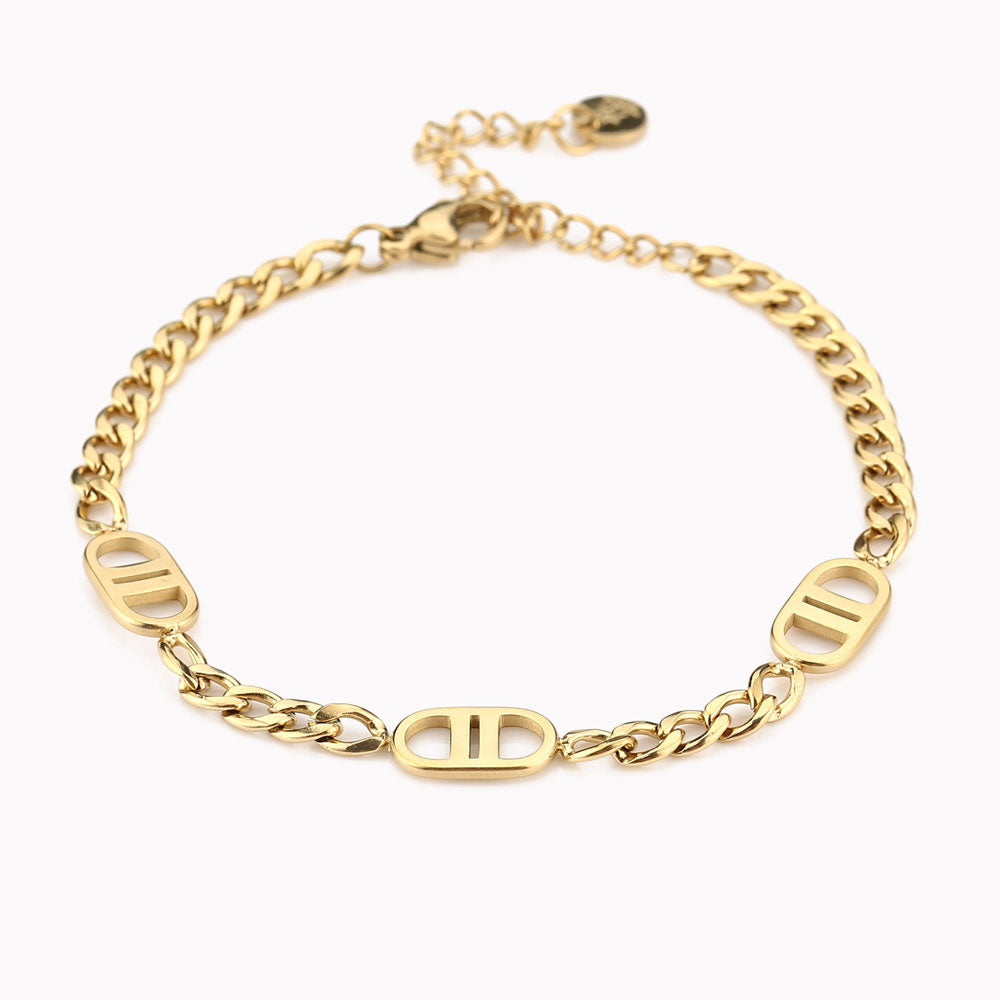Schakelarmband Slotjes Goud