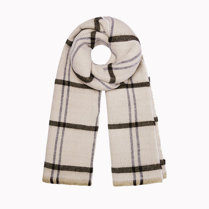 Geruite Sjaal Licht Beige